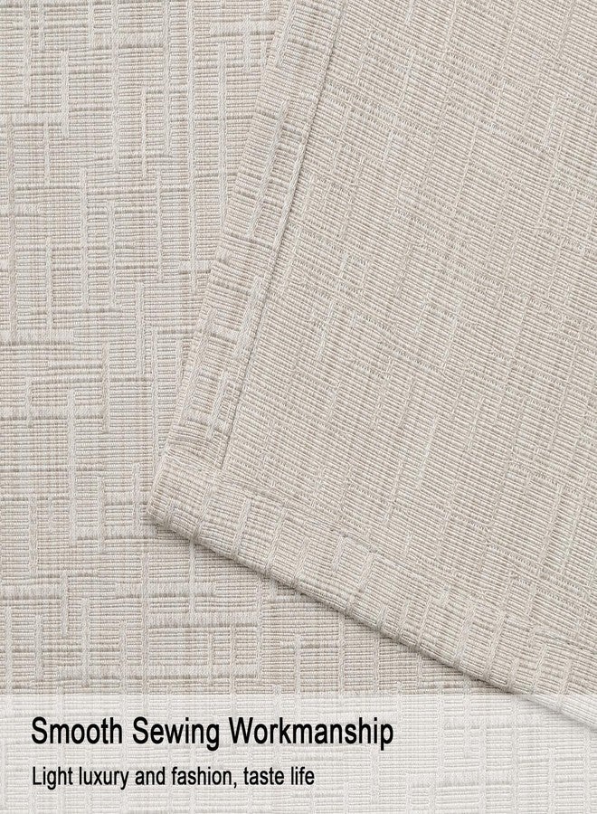 JSFLY Jacquard Linen Curtains 63 inch Length 2 Panels Thick Faux Linen Blended Window Drapes Burlap Textured Curtains with Grommet for Living Room Bedroom Farmhouse (42x63 Beige) Natural - Image 4